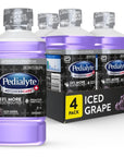 Pedialyte AdvancedCare Pedialyte AdvancedCare Plus Electrolyte Drink with 33% More Electrolytes and Has PreActiv Prebiotics, Iced Grape, 1 Liter, 4 Count