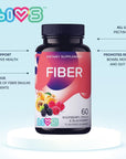 LIVS Fiber Gummy Vitamin - Fiber Gummies, for Adults, Gut Health, Digestive Support, Supplements, All-Natural, Gluten-Free, Non-GMO - Raspberry, Peach & BlackBerry Flavored, 60 Count