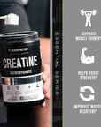 Jacked Factory Creatine Monohydrate Powder 425g - Creatine Supplement for Muscle Growth, Increased Strength, Enhanced Energy Output and Improved Athletic Performance 85 Servings, Unflavored