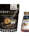 Sukrin Gold and Syrup Bundle  Low Carb Keto Brown Sugar and Syrup Alternative Gold