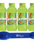 Pack of 4 Skittles Sour Flavored Drink 14 fl oz Bottles Miras Trademark 2in1 Measuring Spoon Included