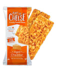 Just The Cheese Bars, Crunchy Baked Low Carb Snack Bars - 100% Natural Cheese. High Protein and Gluten Free, Aged Cheddar, Pack of 12