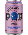 Culture Pop Sparkling Probiotic Soda  40 Calories per can Vegan NonGMO  12 Fl Oz Cans 5 Flavor Variety Pack of 10