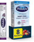 Pedialyte Electrolyte Powder Packets, Variety Pack, Hydration Drink, 8 Single-Serving Powder Packets