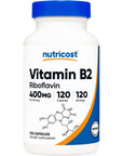 Nutricost Vitamin B2 (Riboflavin) 400mg, 120 Capsules - Gluten Free, Non-GMO