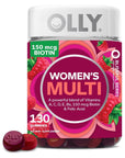 OLLY Women's Multivitamin Gummy, Overall Health and Immune Support, Vitamins A, D, C, E, Biotin, Folic Acid, Adult Chewable Vitamin, Berry, 65 Day Supply - 130 Count