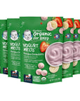 Gerber Baby Snacks Organic Yogurt Melts, Banana & Strawberry, 1 Ounce (Pack of 7)