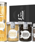 Gourmet Truffle Gift Box Set DELUXE Included Linguine Truffle Pasta 250 gr CLASSIC Truffle Seasoning 45 gr Truffle Honey Mustard 100 gr Premium Truffle Sauce 5 90 gr