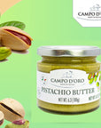 Pistachio Nut Butter 635 oz 180g Sweet Sicilian Pistachio Cream Spread Spreadable Pistachios from Sicily Italy No Palm Oil Campo DOro