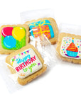 Happy Birthday Cookies 4 PACK Gift Basket for Kids Men Women  Decorated Sugar Cookie Gift Box  Individually Wrapped Party Favors Nut Free Birthday Standard Box