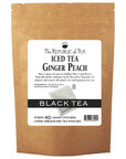 The Republic of Tea  Ginger Peach Black Iced Tea Bags 40 Large QuartSized Iced Tea Pouches Naturally Caffeinated