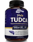 NutriFlair Pure TUDCA 1000mg - Premium Tauroursodeoxycholic Acid Bile Salts, Detox & Cleanse, Non-GMO, Gluten-Free. Liver, Kidney & Gallbladder Support- Made in USA, 60 Capsules