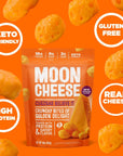 Moon Cheese Cheddar Believe It 2 Ounce 3Pack Crunchy ProteinRich Cheese Snack Keto Friendly 100 Real Cheese