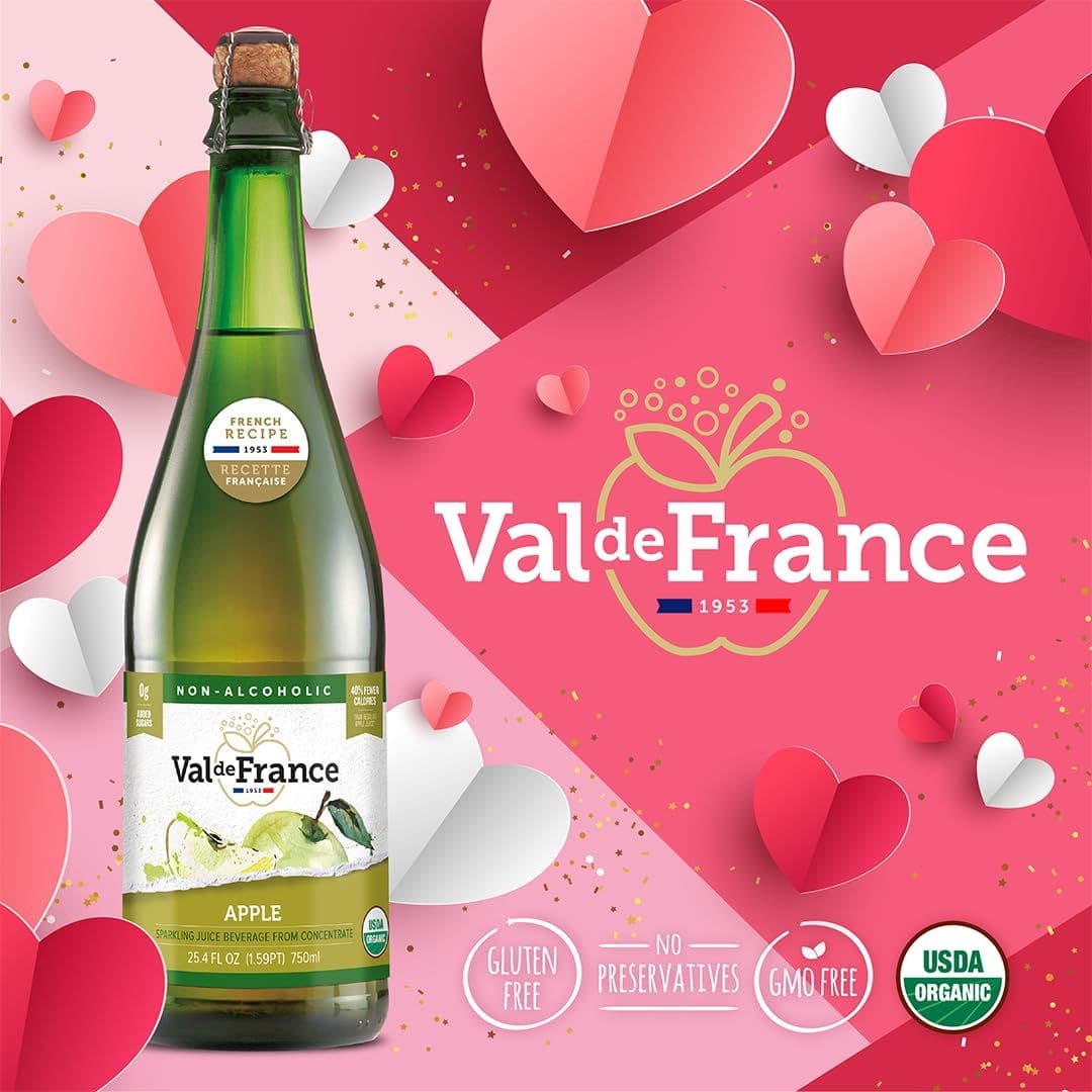 Val de France NonAlcoholic Reduced Calorie Organic and OU Kosher Sparkling Juice Peach 254 Fl Oz 1 bottle