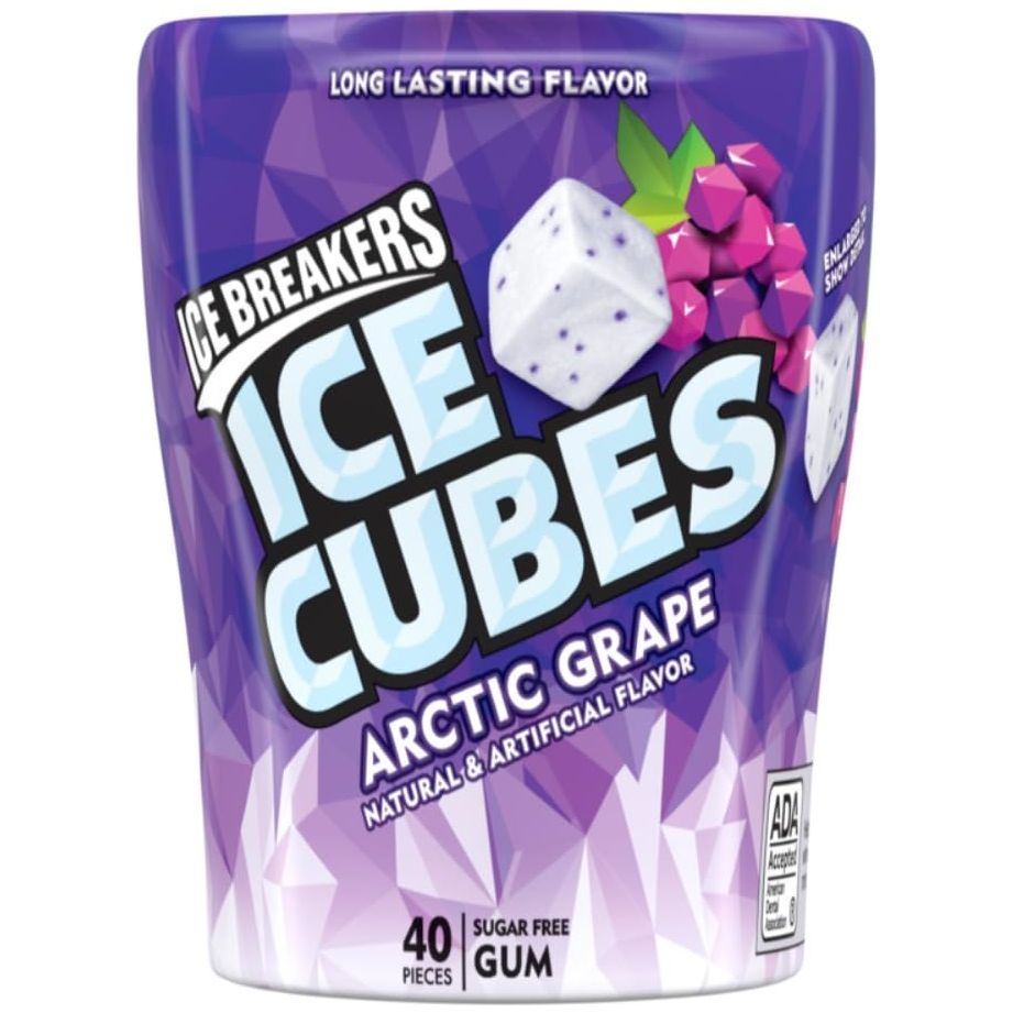 Sugar Free Ice Cubes Gum Wintergreen Spearmint Peppermint Black Cherry Cherry Limeade and Arctic Grape 240 Pieces  Bundled with Make Your Day Bag Clip