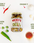 Wickles Pickles Wicked Okra 6 Pack  Sweet  Spicy Pickled Okra  Slightly Sweet Definitely Spicy Wickedly Delicious 16 oz Each