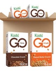 Kashi GO Cold Breakfast Cereal, Fiber Cereal, Vegan Protein, Variety Pack (4 Boxes)