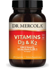 Dr. Mercola Vitamins D3 & K2, 90 Servings (90 Capsules), Dietary Supplement, Supports Immune Health, Non GMO, NSF Certified