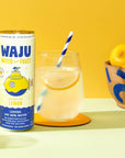 Natural Lemon Sparkling Water  Direct from Fruit Hydration No Added Sugar Low Calorie Drink Antioxidant  Vitamin Rich Organic Bubbly EcoFriendly Alternative to Flavored Water or Seltzer Water by WAJU 12oz Cans 12Pack