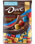 DOVE PROMISES Milk Chocolate Dark Chocolate and Milk Chocolate  Caramel Assorted Chocolate Candy 136 Ct Bulk Bag