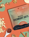 Mushroom Overnight Oats 6 servings  Apple Cinnamon Flavored Organic Oatmeal made with Premium Grade Mushrooms  Lions Mane Turkey Tail Chaga Cordyceps  Boosts Cognitive Function  Immunity