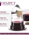 Simply Communion Prefilled Communion Cups  Tray  Seatback Pew Compatible Cups and Wafer  Concord Juice and Bread  Box of 100  EASY Open Made in the USA