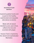 Mocktail Club Manhattan Berry NonAlcoholic Sparkling Craft Cocktail  4x12 Oz Cans  80 Calories NonGMO No Artificial Ingredients Gluten Free  Natural Blackberry Pear Shrub and Ginger