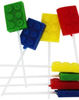 Brick Building Block Party Suckers  12 Pack Brick Lollipops for Brick Birthday Party Favors  Sweet Color Brick Candy for Brick Party Supplies School Treats Holiday Giveaways