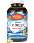 Carlson Elite Omega 3 Gems, 1600mg, Lemon Flavored, 240 Softgels