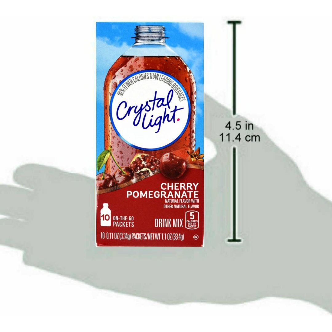 Crystal Light On The Go Cherry Pomegranate Drink Mix 10Packet Box Pack of 6