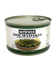 Krinos Dolmas Stuffed Grape Leaves with Rice Mediterranean Herbs in Sunflower Oil  Super Tasty Ready to Eat Vegan Rolls  Traditional Turkish Recipe  Dolmades Can 1