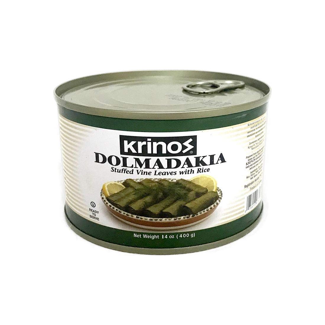 Krinos Dolmas Stuffed Grape Leaves with Rice Mediterranean Herbs in Sunflower Oil  Super Tasty Ready to Eat Vegan Rolls  Traditional Turkish Recipe  Dolmades Can 3