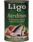 Ligo Sardine Bundle 3 Cans Sardines in Tomato Sauce 3 Cans Sardines in Tomato Sauce with Chili Added Pack of 6 Cans