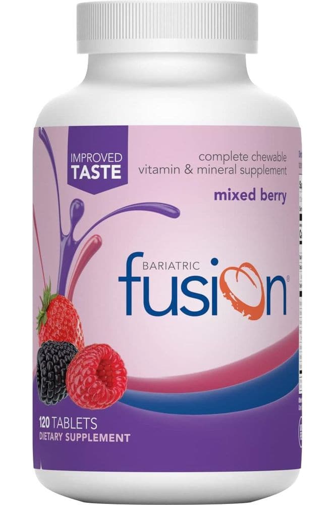 Bariatric Fusion Mixed Berry Complete Chewable Bariatric Multivitamin with Iron for Bariatric Surgery Patients Including Gastric Bypass and Sleeve Gastrectomy - 120 Tablets