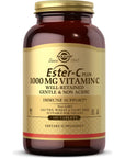 Solgar Ester-C Plus 1000 mg Vitamin C (Ascorbate Complex) - 180 Tablets - Gentle & Non Acidic - Supports Upper Respiratory Health - Non-GMO, Gluten Free - 180 Servings