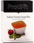 PROTIFIT - High Protein Soup Mix, 15g Protein, Low Calorie, Low Sugar, Low Fat, Low Carb, Ideal Protein Compatible, 7 Servings Per Box (Italian Tomato)