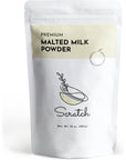 Scratch Malted Milk Powder  10oz Perfect for Milkshakes  Baking Classic DinerStyle Flavor Resealable Pouch