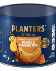 PLANTERS Deluxe Honey Roasted Whole Cashews, Sweet and Salty Snacks, 8.25oz (1 Canister)