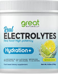 Electrolytes Powder Hydration | Real Food High potency | Lemon Lime 30 Servings | High potency Electrolyte powder | Hydration drink mix | Electrolyte Supplement with Potassium Magnesium Calcium