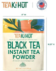 TEAki Hut Instant Black Tea Powder 4 oz Black Tea Powder Powdered Black Tea for Hot and Cold Beverages Refreshing Instant Tea Powder Unsweetened Tea Powder 113 Servings