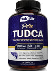 NutriFlair Pure TUDCA 1000mg - Premium Tauroursodeoxycholic Acid Bile Salts, Detox & Cleanse, Non-GMO, Gluten-Free. Liver, Kidney & Gallbladder Support- Made in USA, 60 Capsules