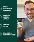 Multivitamin for Men - Daily Mens Multivitamins & Multiminerals Supplement for Energy, Focus and Performance. Mens Vitamins A, C, D, E & B12, Zinc, Calcium, Magnesium & More. 30 Days of Multi Vitamin