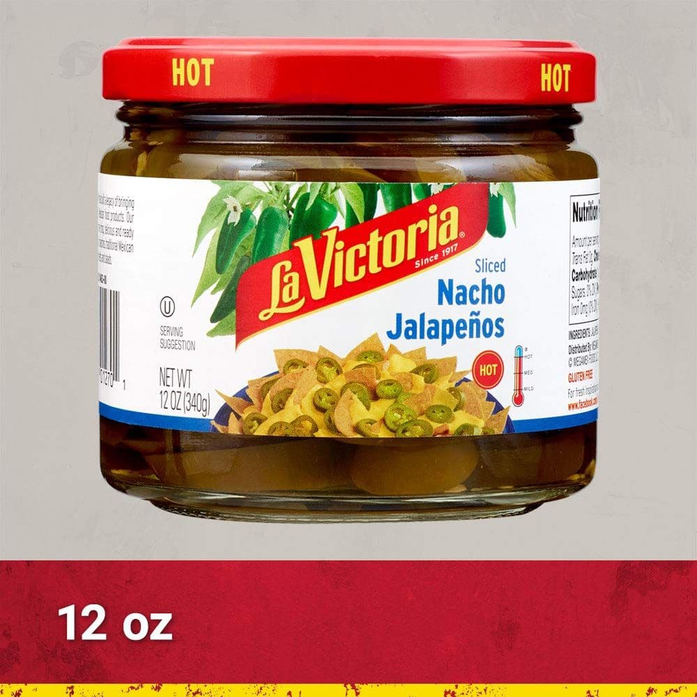 La Victoria Nacho Sliced Jalapeños Hot 12 Ounce Pack of 12