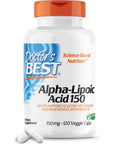 Doctor's Best Alpha-Lipoic Acid 150, Helps Support Glucose Metabolism and Regenerate Antioxidants* Non-GMO, Gluten Free, Vegan, Soy Free, 150mg, 120 Veggie Caps