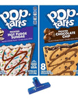 Frosted Toaster Pastries Hot Fudge Sundae Chocolate Chip 135 Ounce Pack of 2  with Make Your Day Bag Clip