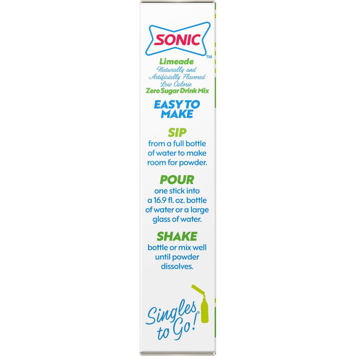 Sonic Limeade Singles to Go Drink Mix Includes 3 Boxes with 3 Packets in Each Box 18 Total Packets