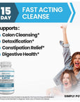 Colon Cleanse, Colon Cleanser & Detox, Colon Health Supplement with Probiotic, Laxatives, MCT Oil & Fibers for Cleansing, Constipation Relief, Digestive Health & Energy, 30 Capsules