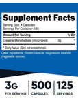 Nutricost Micronized Creatine Monohydrate 3,000mg 500 Capsules, 125 Servings, 750mg of Creatine Monohydrate Per Capsule