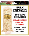 POPCORN Gourmet Popcorn XL BULKWHOLESALE300 Total cups90ozMOVIE THEATER STYLE Butter Flavor PARTY BAG Popped Event Bag Favors Buffet Bar FREE SANITARY SCOOPER