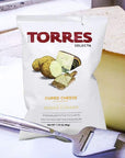 Torres Premium Potato Chips -FREE WORLD BAG CLIP - 1 Manchego Chips (50g/1.76oz), 1 Black Truffle Chips (40g/1.41oz), 1 Iberico Ham Chips (50g/1.76oz) - Handcrafted Patatas Fritas 3 Pack